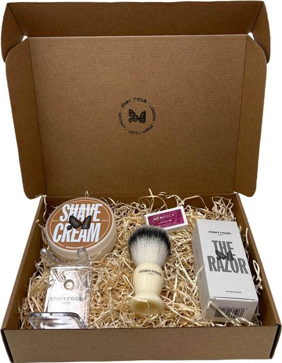 Produktbild Men Rock Dárková sada holicí péče Sandalwood (Ultimate Classic Shaving Gift Set) (Aftershave Gel)