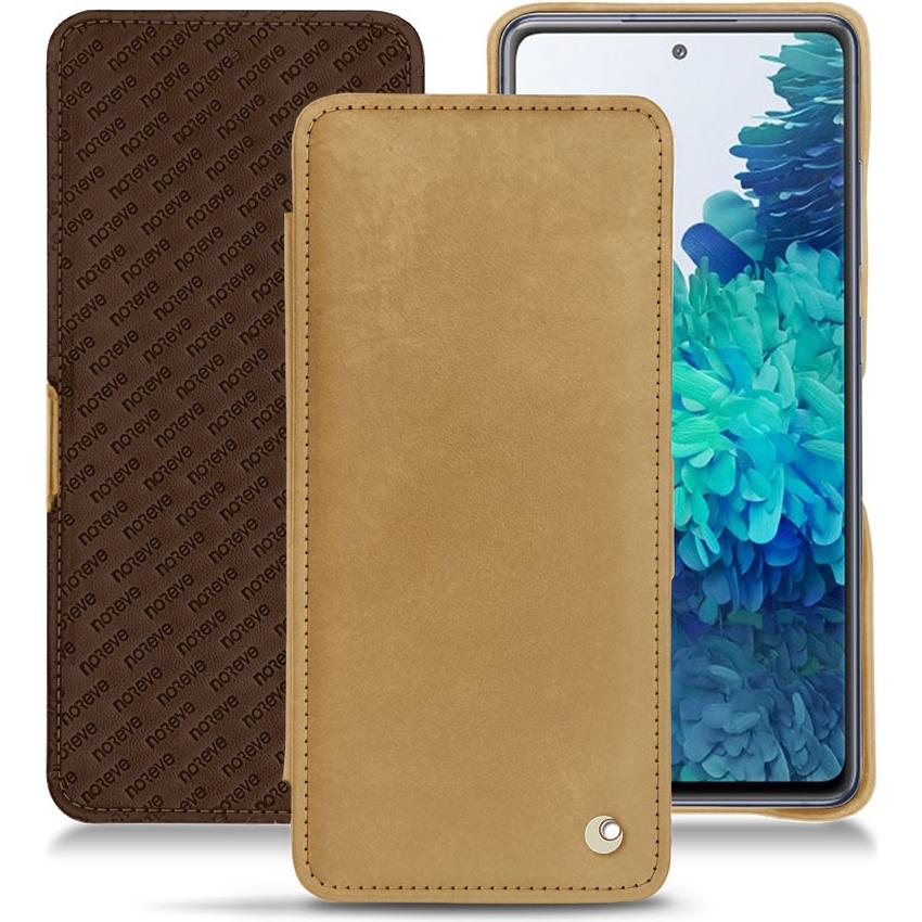 Noreve Lederschutzhülle horizontal (Samsung Galaxy S20 FE), Smartphone Hülle, Braun