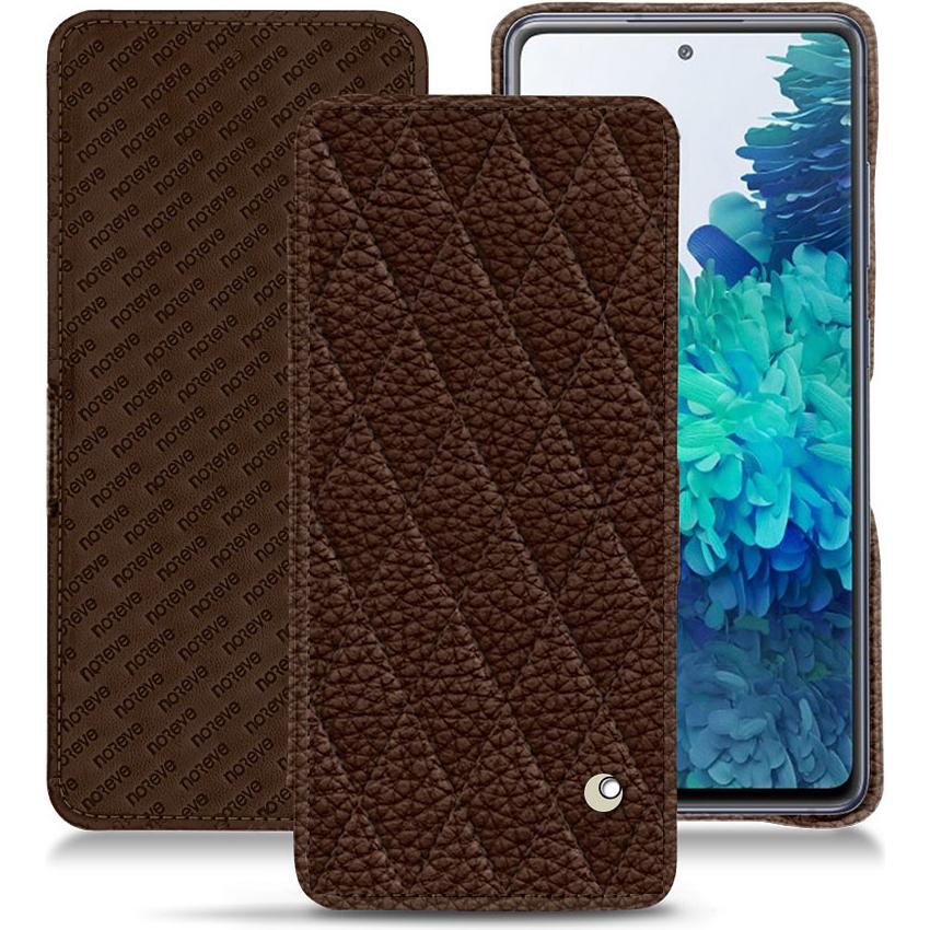 Noreve Lederschutzhülle horizontal (Samsung Galaxy S20 FE), Smartphone Hülle, Braun