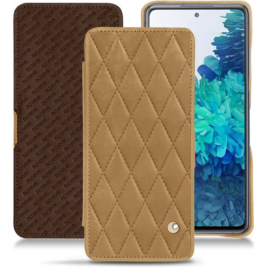 Noreve Lederschutzhülle horizontal (Samsung Galaxy S20 FE), Smartphone Hülle, Braun