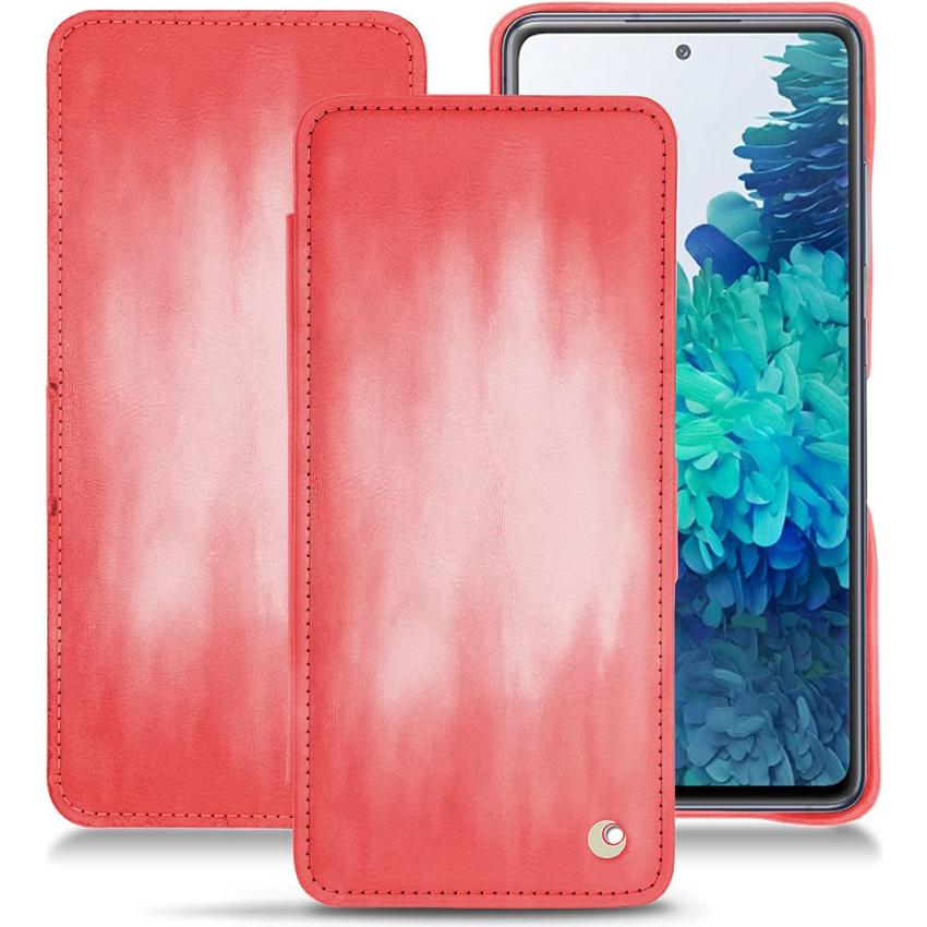 Noreve Lederschutzhülle horizontal (Samsung Galaxy S20 FE), Smartphone Hülle, Rosa