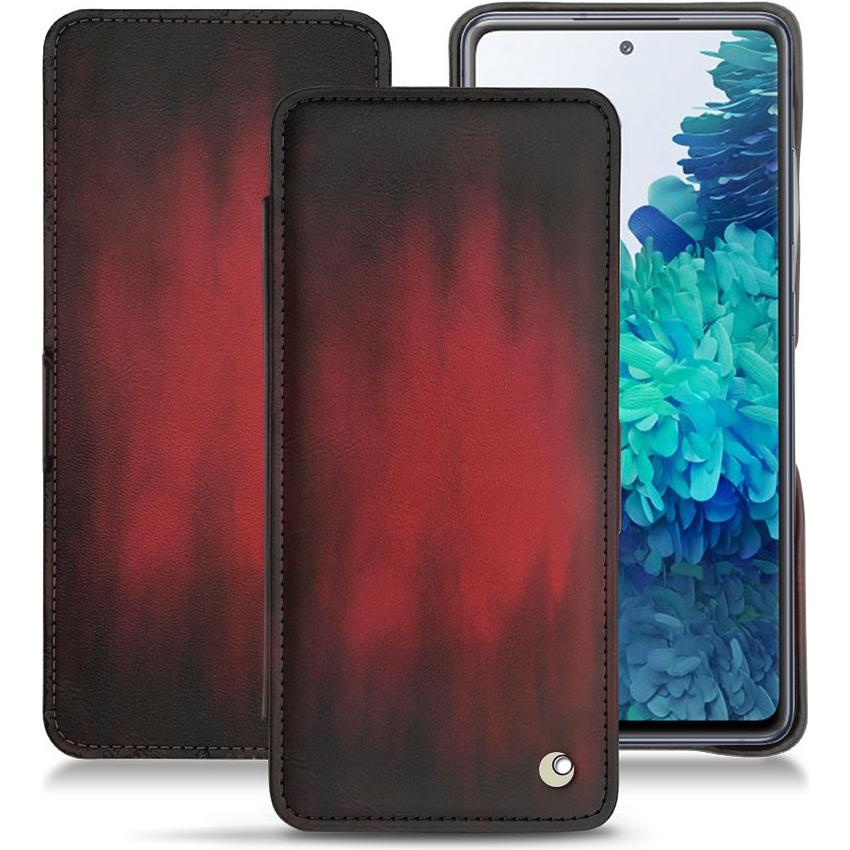 Noreve Lederschutzhülle horizontal (Samsung Galaxy S20 FE), Smartphone Hülle, Rot