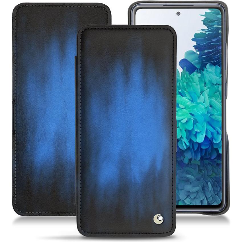 Thumbnail - Noreve Lederschutzhülle horizontal (Samsung Galaxy S20 FE), Smartphone Hülle, Blau