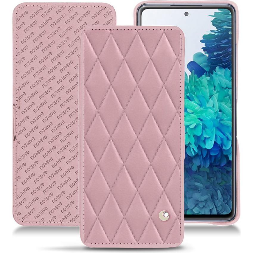 Noreve Lederschutzhülle horizontal (Samsung Galaxy S20 FE), Smartphone Hülle, Rosa