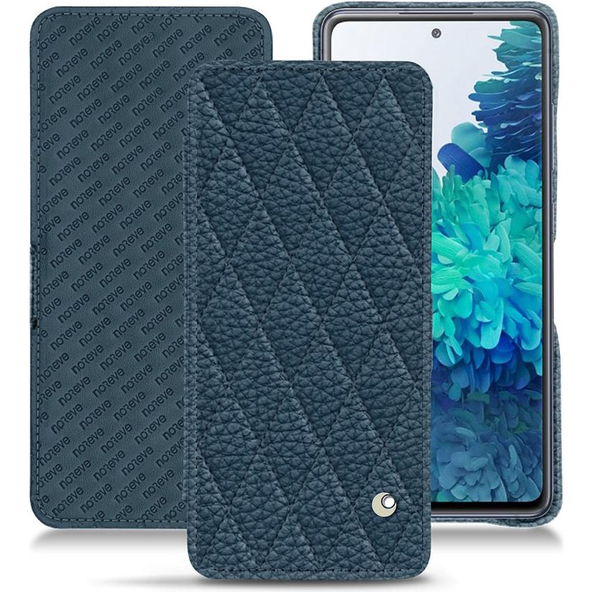 Noreve Lederschutzhülle horizontal (Samsung Galaxy S20 FE), Smartphone Hülle, Blau