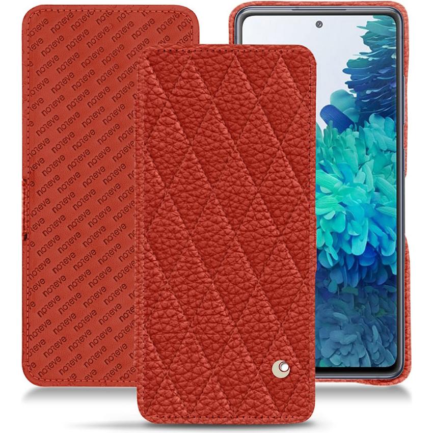 Noreve Lederschutzhülle horizontal (Samsung Galaxy S20 FE), Smartphone Hülle, Orange