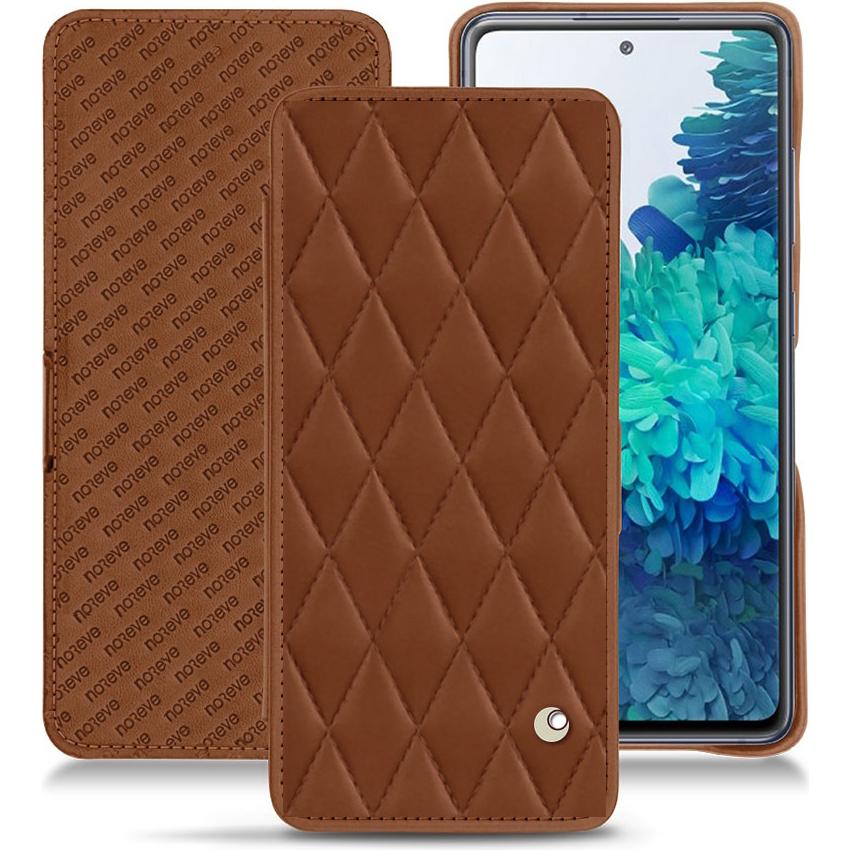 Thumbnail - Noreve Lederschutzhülle horizontal (Samsung Galaxy S20 FE), Smartphone Hülle, Braun