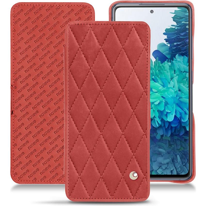 Noreve Lederschutzhülle horizontal (Samsung Galaxy S20 FE), Smartphone Hülle, Rot