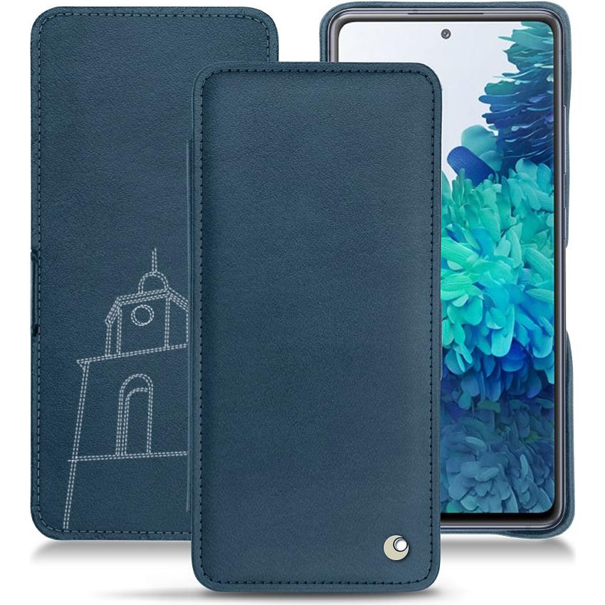 Noreve Lederschutzhülle horizontal (Samsung Galaxy S20 FE), Smartphone Hülle, Blau