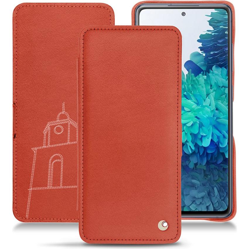 Noreve Lederschutzhülle horizontal (Samsung Galaxy S20 FE), Smartphone Hülle, Orange