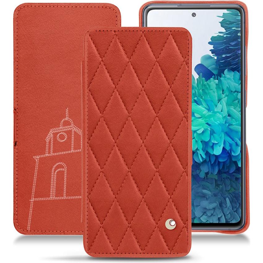 Noreve Lederschutzhülle horizontal (Samsung Galaxy S20 FE), Smartphone Hülle, Orange