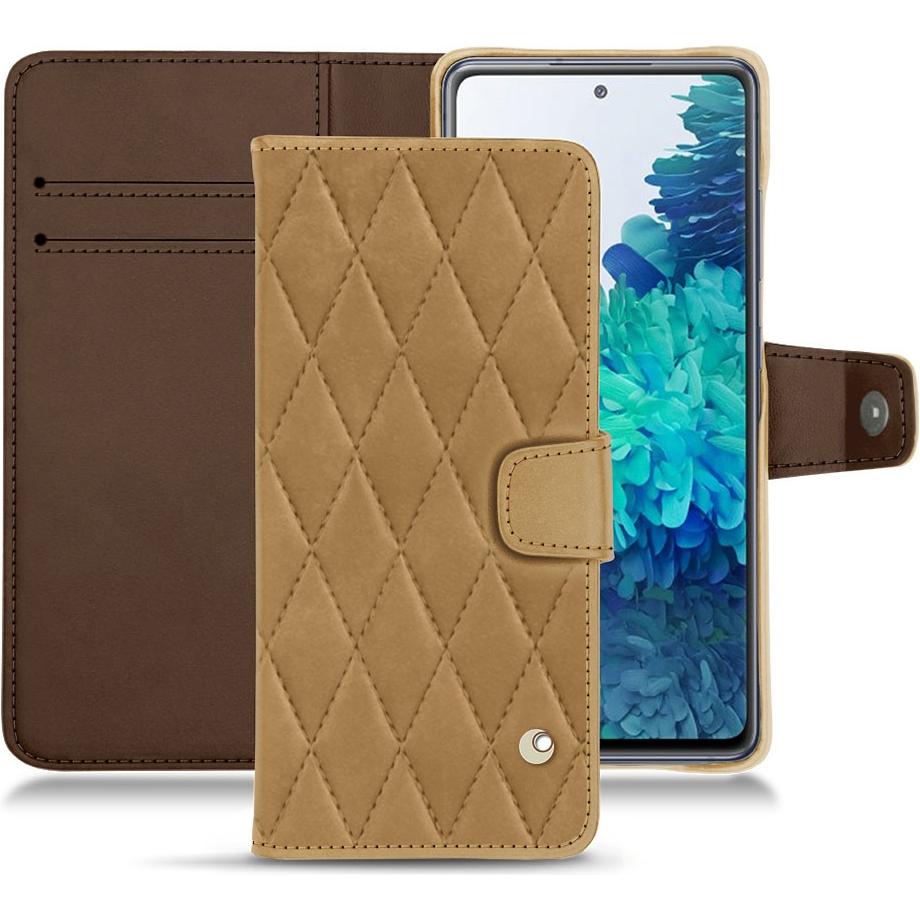 Noreve Lederschutzhülle Wallet (Samsung Galaxy S20 FE), Smartphone Hülle, Braun