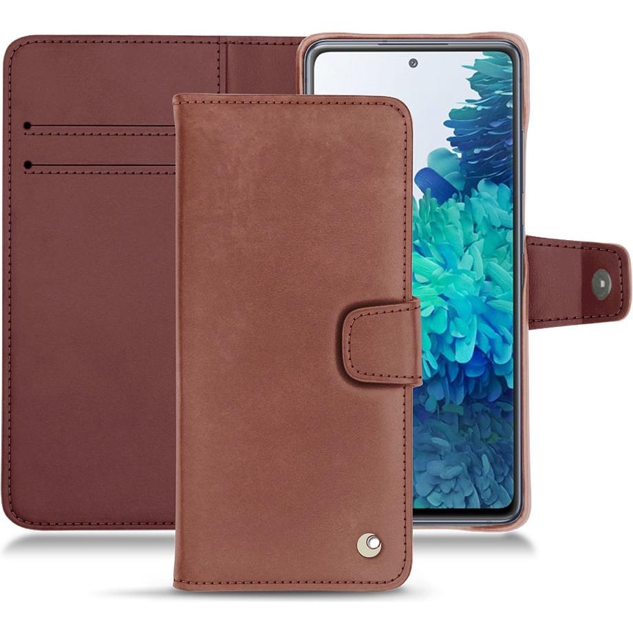 Noreve Lederschutzhülle Wallet (Samsung Galaxy S20 FE), Smartphone Hülle, Rot
