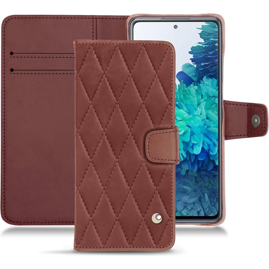 Noreve Lederschutzhülle Wallet (Samsung Galaxy S20 FE), Smartphone Hülle, Rot
