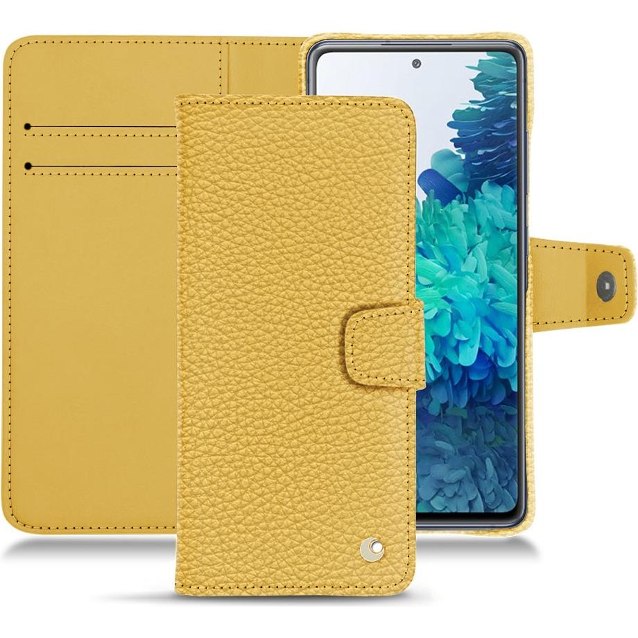 Noreve Lederschutzhülle Wallet (Samsung Galaxy S20 FE), Smartphone Hülle, Orange