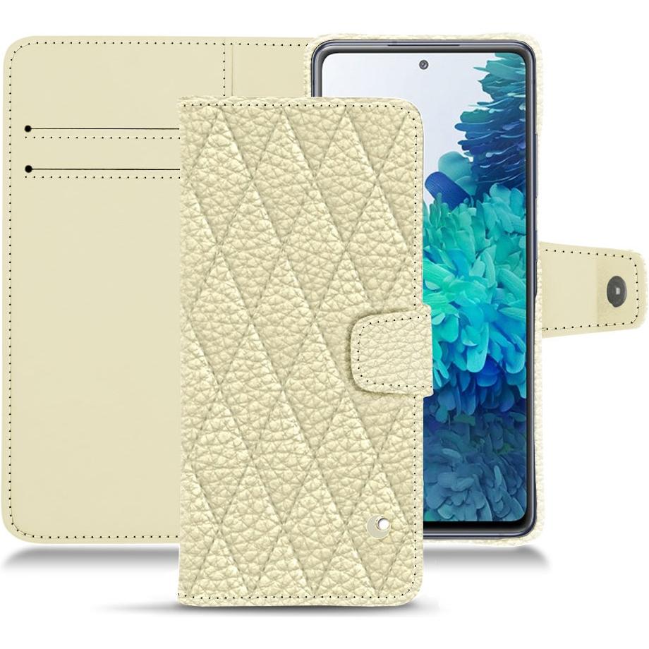 Noreve Lederschutzhülle Wallet (Samsung Galaxy S20 FE), Smartphone Hülle, Weiss