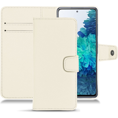 Noreve Lederschutzhülle Wallet (Samsung Galaxy S20 FE), Smartphone Hülle, Weiss