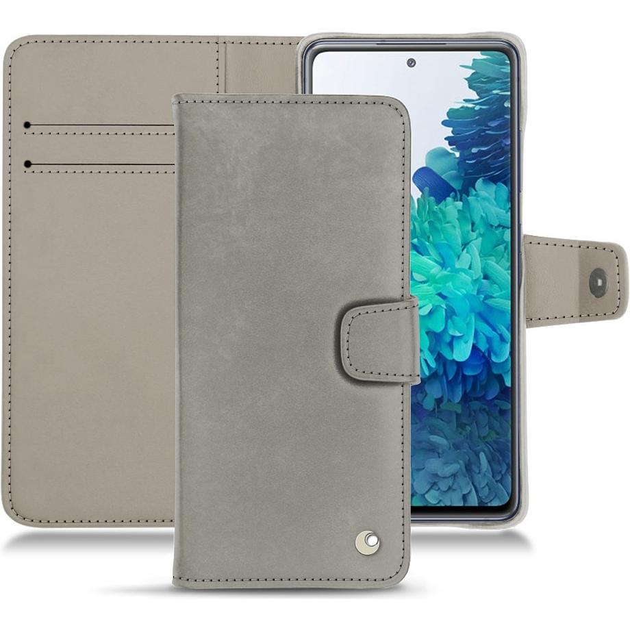 Noreve Lederschutzhülle Wallet (Samsung Galaxy S20 FE), Smartphone Hülle, Grau