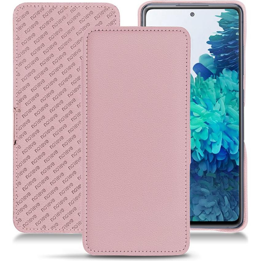 Noreve Lederschutzhülle horizontal (Samsung Galaxy S20 FE), Smartphone Hülle, Rosa