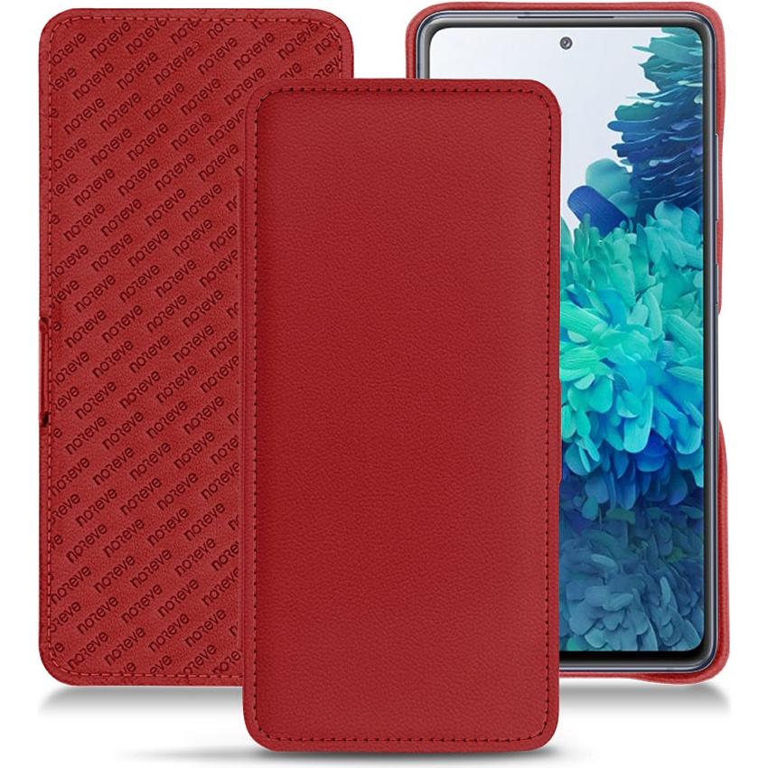 Noreve Lederschutzhülle horizontal (Samsung Galaxy S20 FE), Smartphone Hülle, Rot