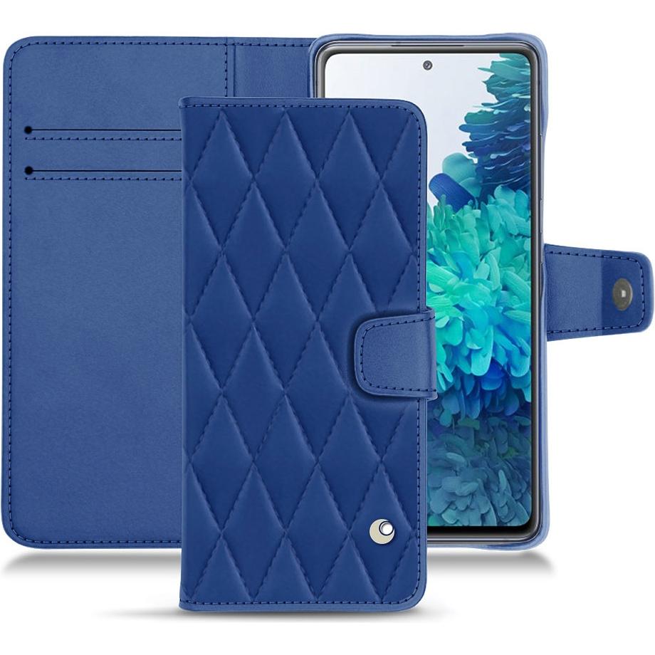 Noreve Lederschutzhülle Wallet (Samsung Galaxy S20 FE), Smartphone Hülle, Blau