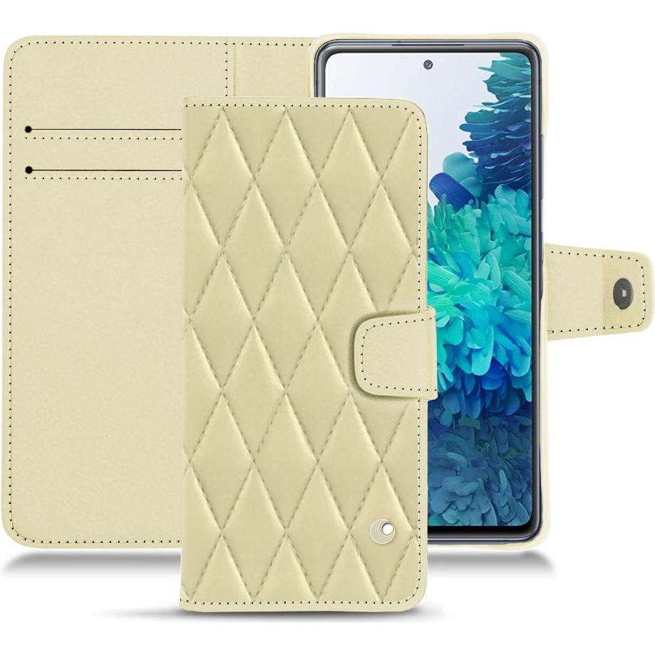 Noreve Lederschutzhülle Wallet (Samsung Galaxy S20 FE), Smartphone Hülle, Beige