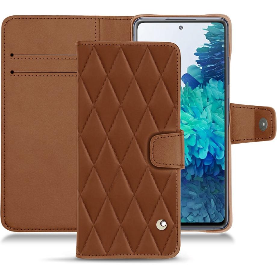 Noreve Lederschutzhülle Wallet (Samsung Galaxy S20 FE), Smartphone Hülle, Braun