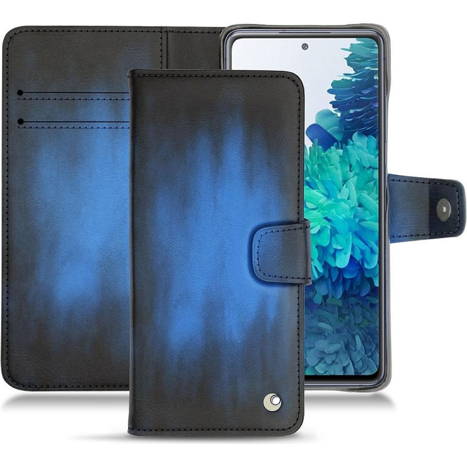 Noreve Lederschutzhülle Wallet (Samsung Galaxy S20 FE), Smartphone Hülle, Blau