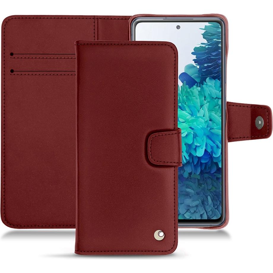 Noreve Lederschutzhülle Wallet (Samsung Galaxy S20 FE), Smartphone Hülle, Rot