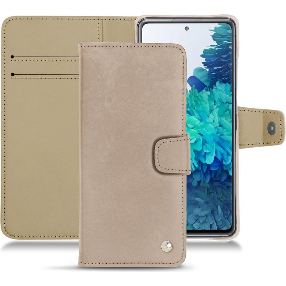 Noreve Lederschutzhülle Wallet (Samsung Galaxy S20 FE), Smartphone Hülle, Beige