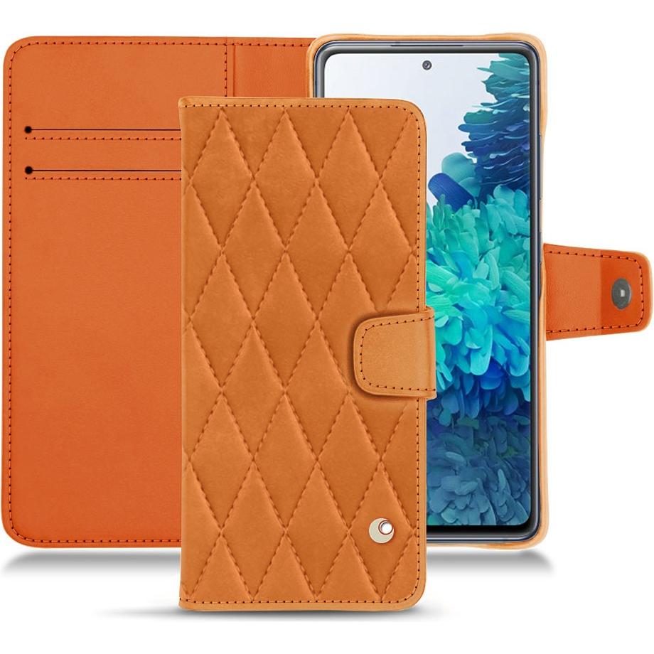 Noreve Lederschutzhülle Wallet (Samsung Galaxy S20 FE), Smartphone Hülle, Orange