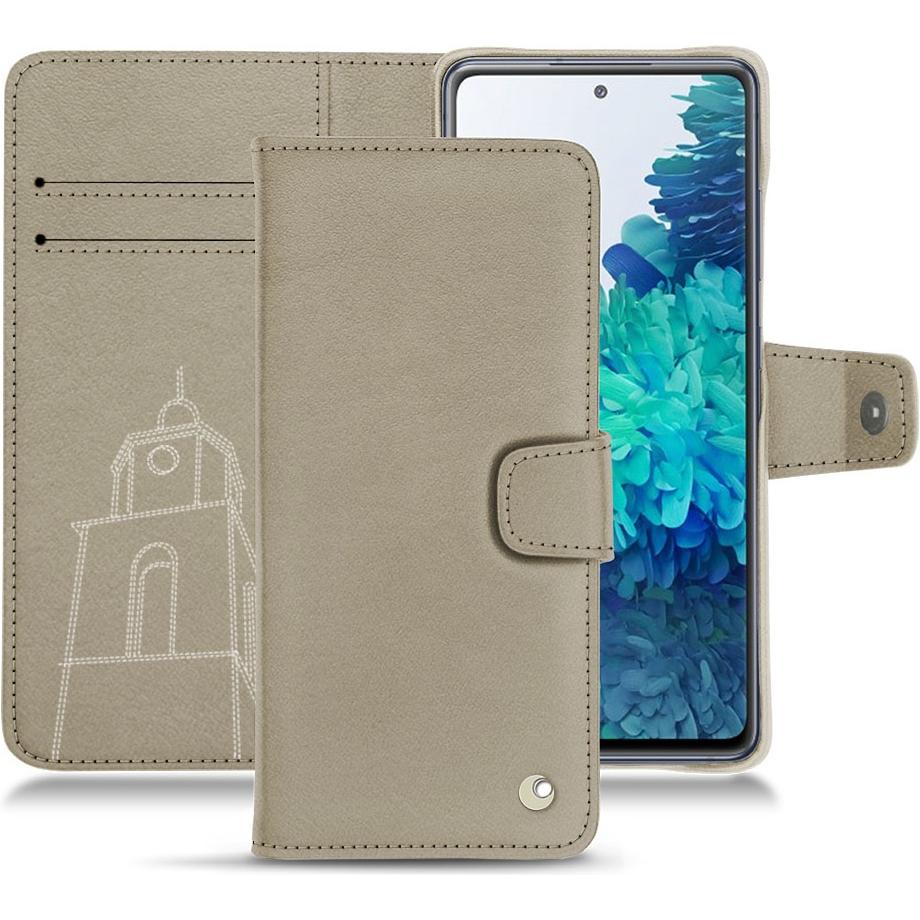 Noreve Lederschutzhülle Wallet (Samsung Galaxy S20 FE), Smartphone Hülle, Beige