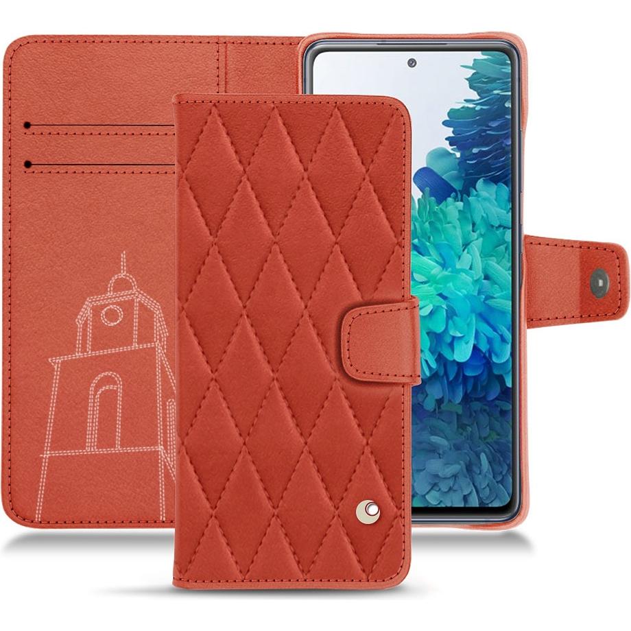 Noreve Lederschutzhülle Wallet (Samsung Galaxy S20 FE), Smartphone Hülle, Orange