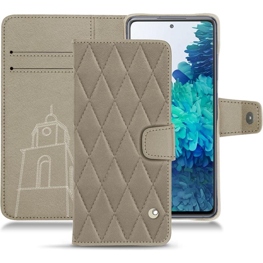 Noreve Lederschutzhülle Wallet (Samsung Galaxy S20 FE), Smartphone Hülle, Beige