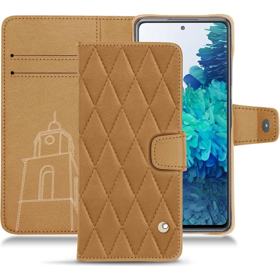 Noreve Lederschutzhülle Wallet (Samsung Galaxy S20 FE), Smartphone Hülle, Braun