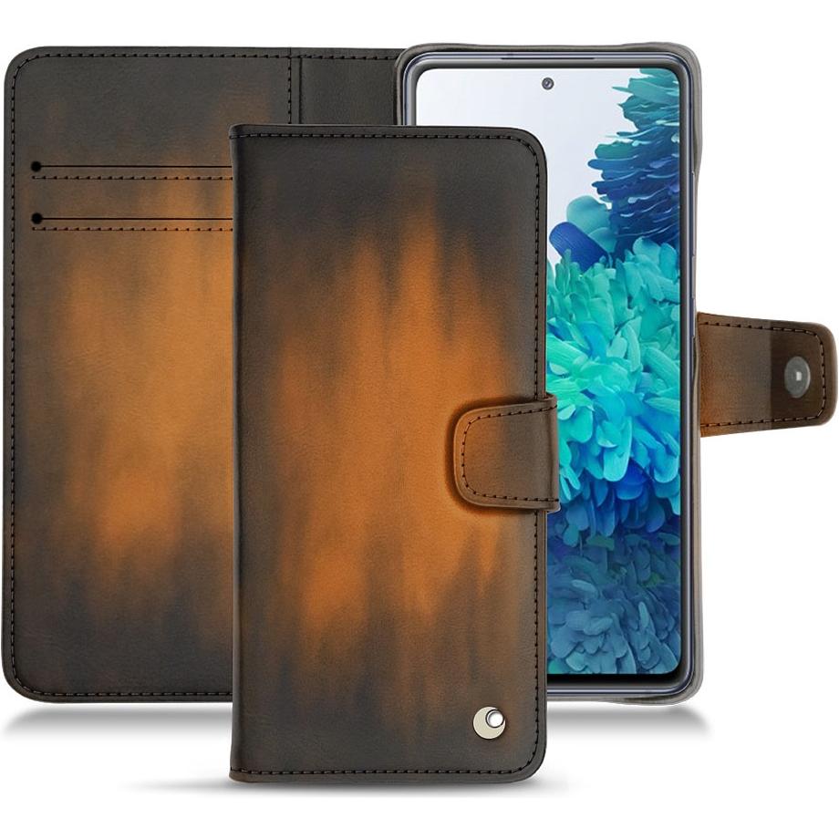 Noreve Lederschutzhülle Wallet (Samsung Galaxy S20 FE), Smartphone Hülle, Braun