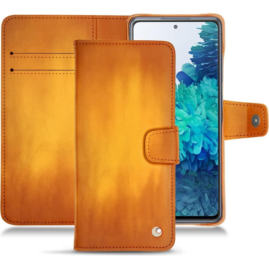 Noreve Lederschutzhülle Wallet (Samsung Galaxy S20 FE), Smartphone Hülle, Orange