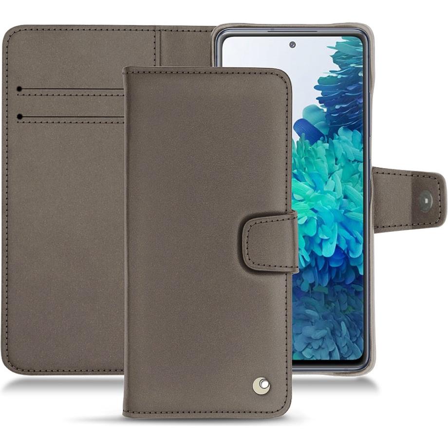 Noreve Lederschutzhülle Wallet (Samsung Galaxy S20 FE), Smartphone Hülle, Grau