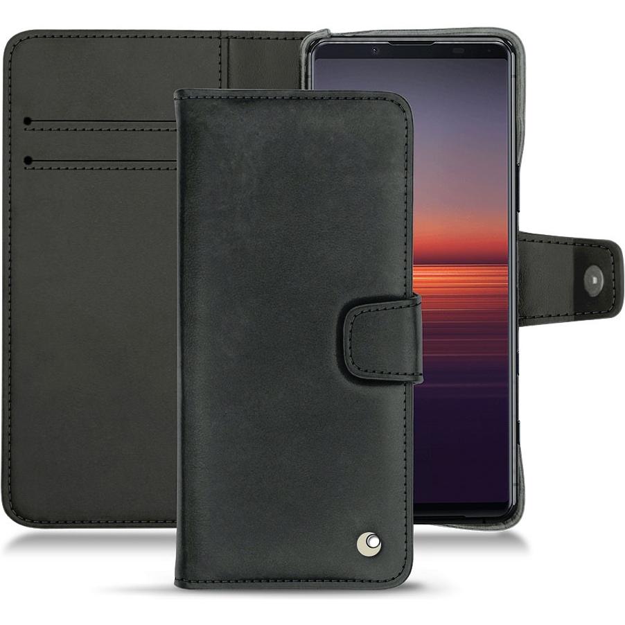 Noreve Lederschutzhülle Wallet (Sony Xperia 5 II), Smartphone Hülle, Schwarz