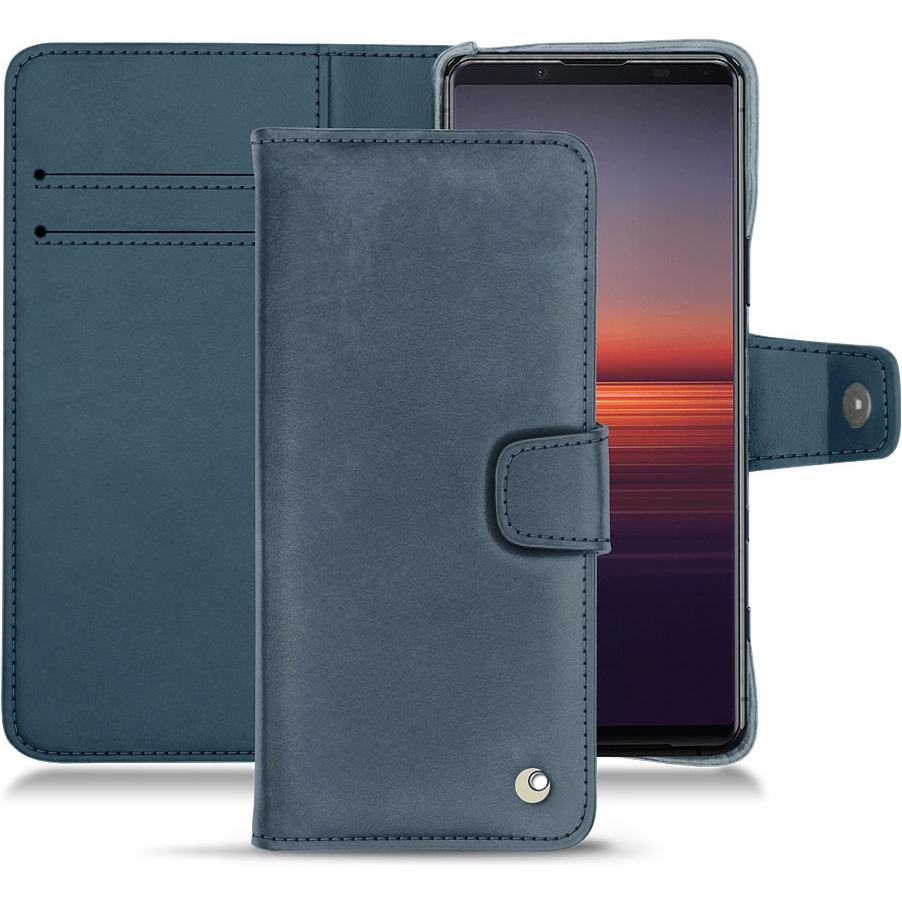 Noreve Lederschutzhülle Wallet (Sony Xperia 5 II), Smartphone Hülle, Blau
