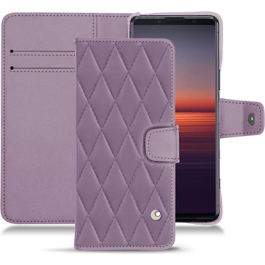 Noreve Lederschutzhülle Wallet (Sony Xperia 5 II), Smartphone Hülle, Violett
