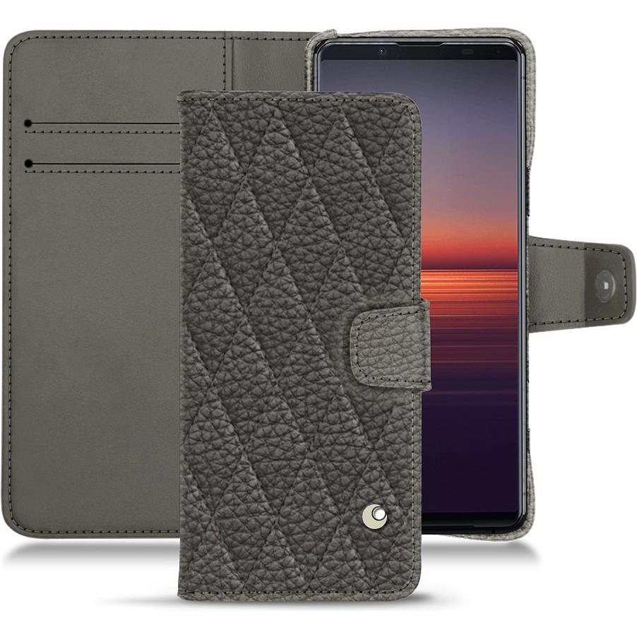 Thumbnail - Noreve Lederschutzhülle Wallet (Sony Xperia 5 II), Smartphone Hülle, Grau