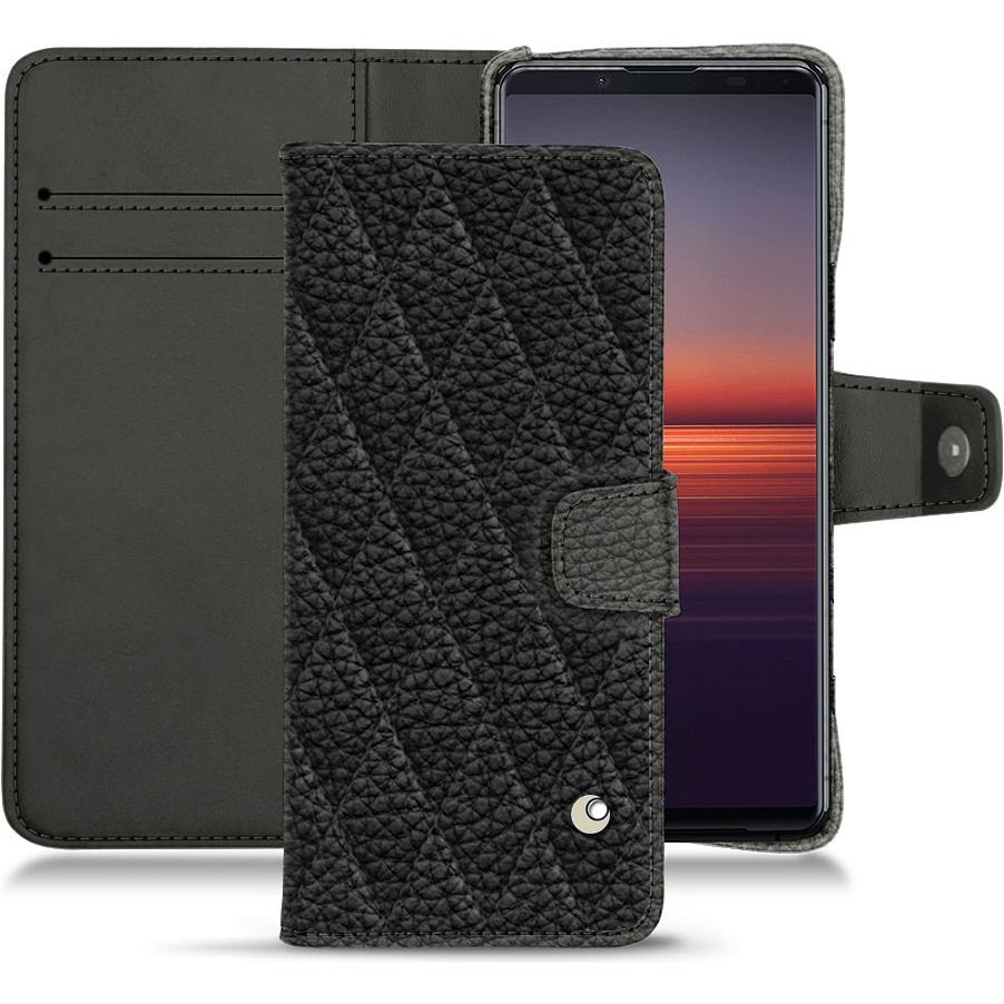 Noreve Lederschutzhülle Wallet (Sony Xperia 5 II), Smartphone Hülle, Schwarz