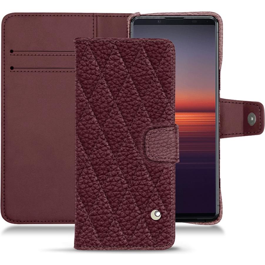 Noreve Lederschutzhülle Wallet (Sony Xperia 5 II), Smartphone Hülle, Violett