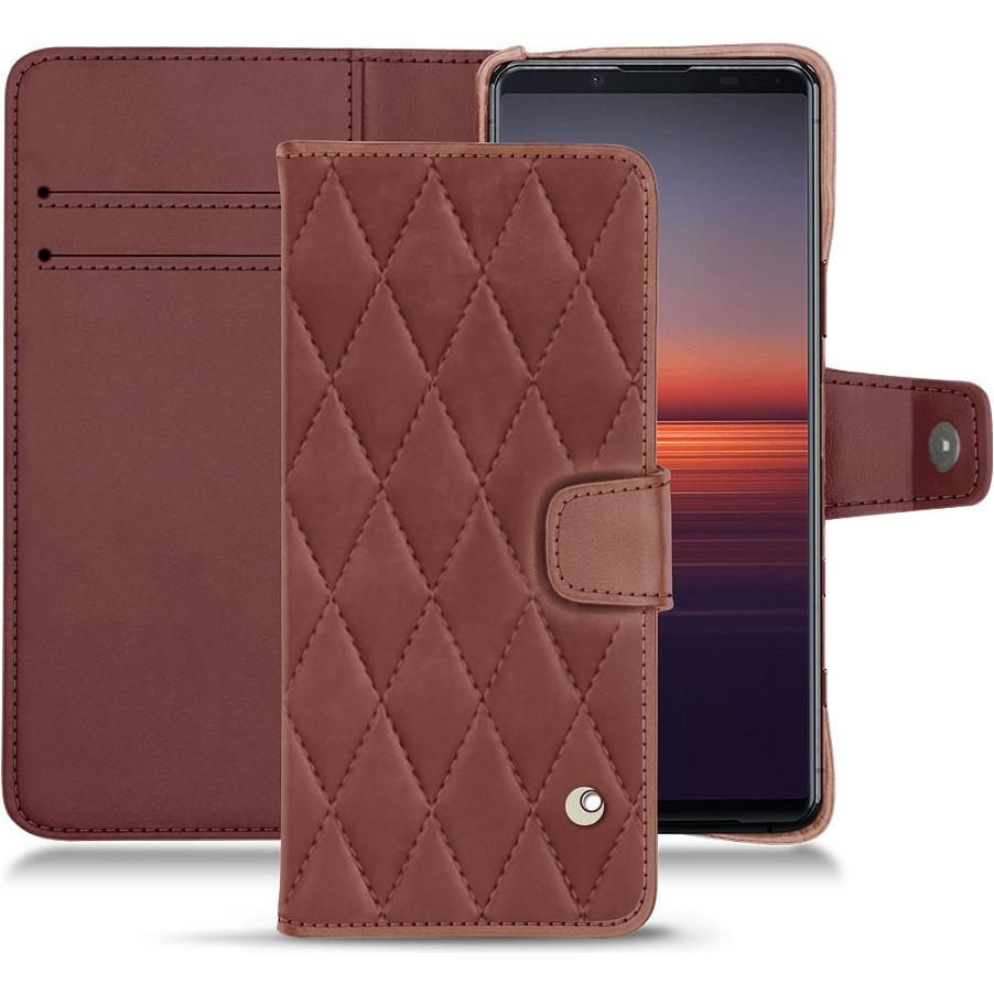 Noreve Lederschutzhülle Wallet (Sony Xperia 5 II), Smartphone Hülle, Rot