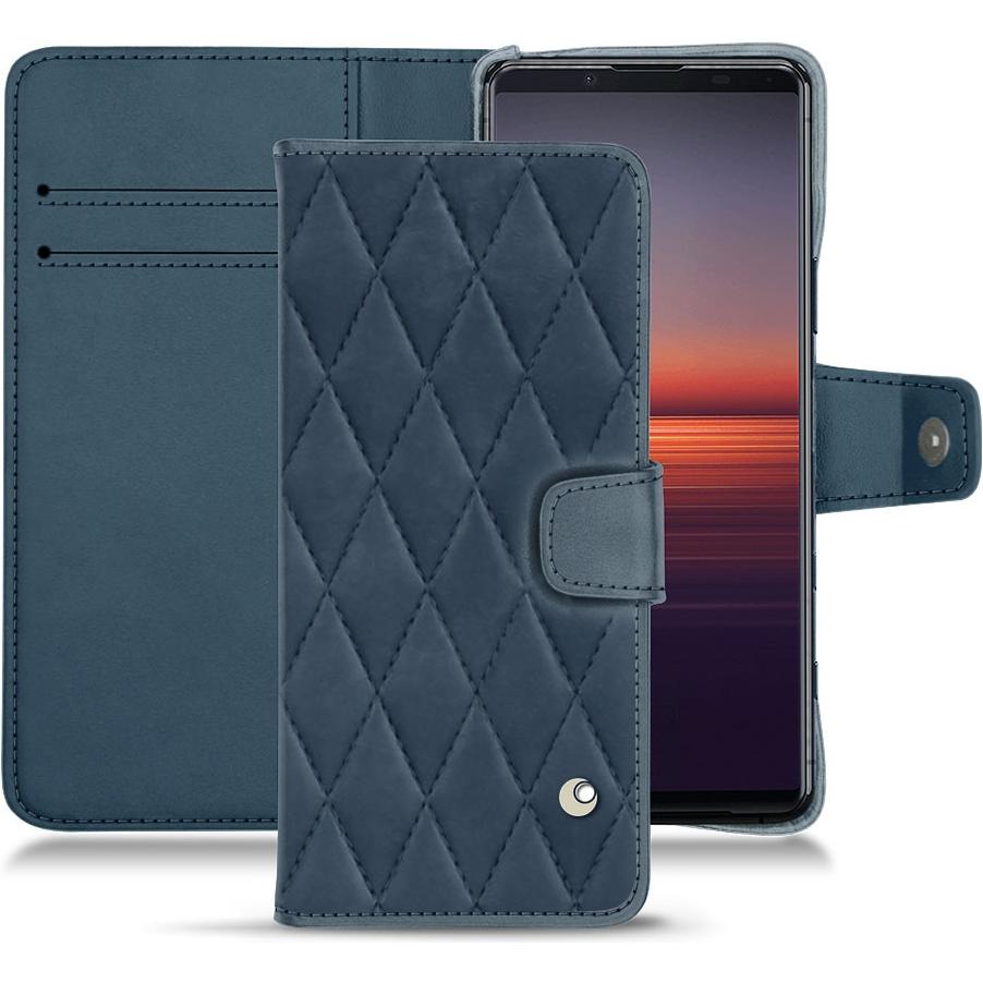 Noreve Lederschutzhülle Wallet (Sony Xperia 5 II), Smartphone Hülle, Blau