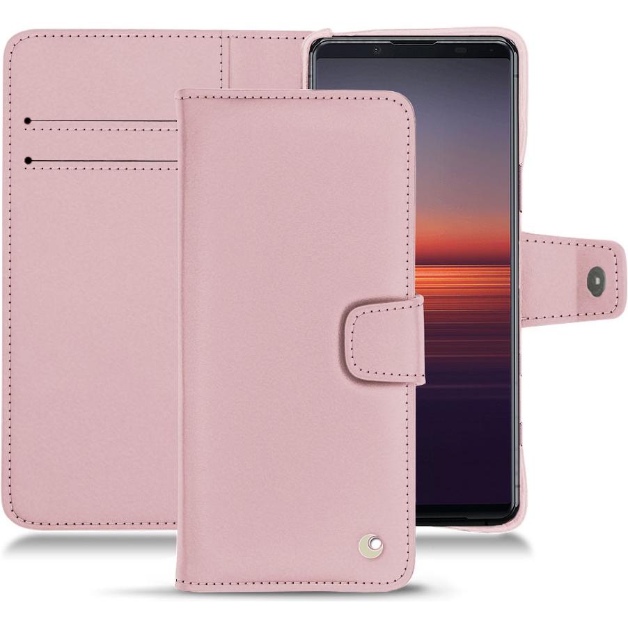 Noreve Lederschutzhülle Wallet (Sony Xperia 5 II), Smartphone Hülle, Rosa
