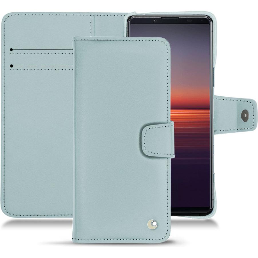 Noreve Lederschutzhülle Wallet (Sony Xperia 5 II), Smartphone Hülle, Blau