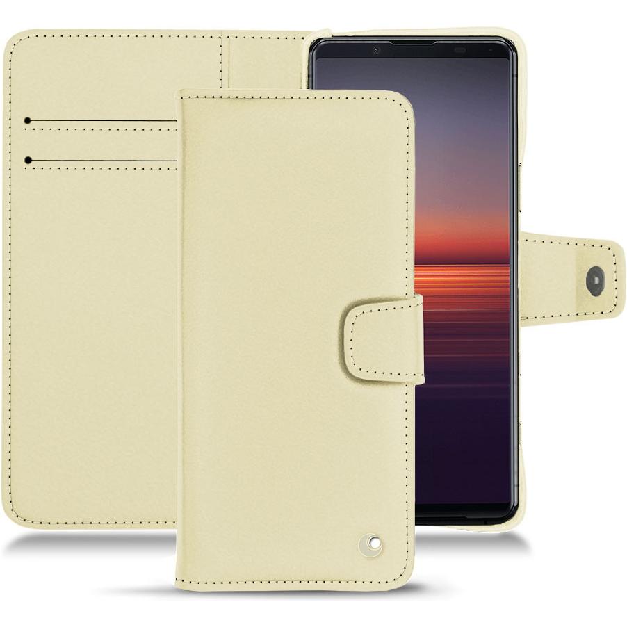 Thumbnail - Noreve Lederschutzhülle Wallet (Sony Xperia 5 II), Smartphone Hülle, Beige