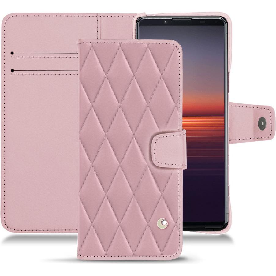 Noreve Lederschutzhülle Wallet (Sony Xperia 5 II), Smartphone Hülle, Rosa